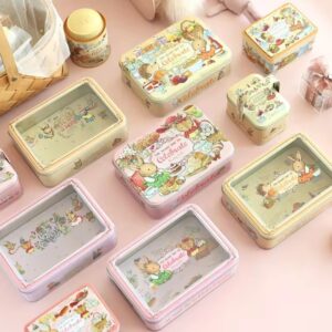 2024 popular tinplate box candy tin can with children safety biscuit packaging tin wholesales