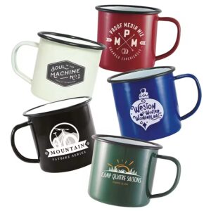 6/7/8/9/10/11/12/14cm factory 8oz custom logo printing metal steel enamel camping coffee cup mug with decal