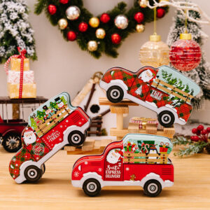 Christmas Decoration Supplies Food Container Santa Car Birthday Gift Creative Biscuit Storage Box Mini cookie Tin Box