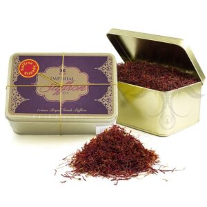 Custom printed rectangle saffron tin box packaging