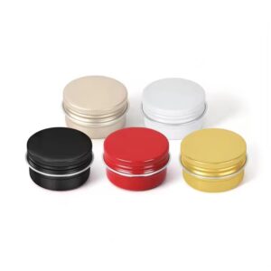 Custom Printing Cosmetic Round Edge Lip Balm Jar Metal Round Tin Box Aluminum Can