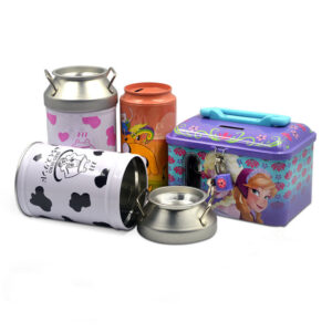 Custom Round Money Saving Tin Money Box Metal Tin Can Coin Bank