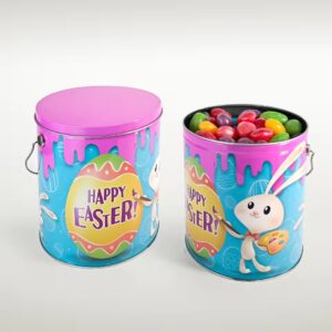 Customized Food Grade Metal Packaging Round Pop Corn candy cookies coffee Tin Bucket Tin Can With Lid and Handle