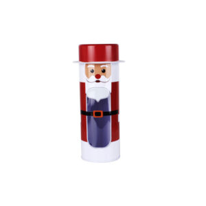 Merry Christmas gift tin box with Santa Claus dummy