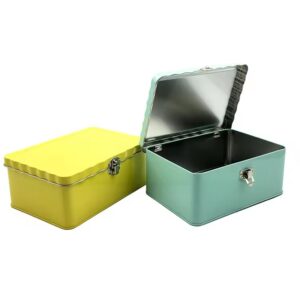 New Arrival High Fashion Custom Top Quality Lockable Stationery Metal Keepsake Boxes Tin Box With Lock