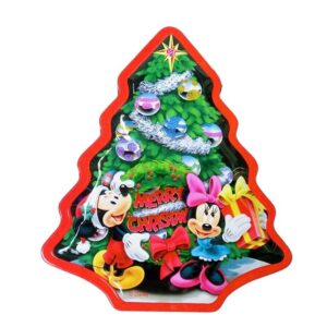 New Design Printed Christmas Tree Tinplate Metal Gift Tin Packing Box for Candy Chocolate