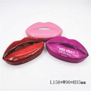 New style 150*90*35mm beauty cosmetic container lip shaped tin box metal tin box for packing lipsticks