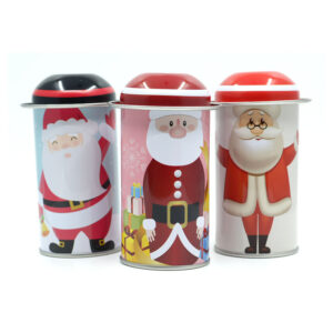 Nice Custom Designed Santa Claus Hat Gift Tin Box Christmas Decoration Supplies Metal Gift Packing Tin Box Wholesale