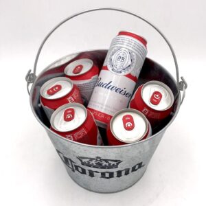 Promotional tin galvanized iron metal stainless steel beer ice bucket with bottle opener