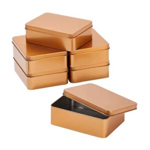 Rectangular gift jewelry tin storage copper tin box with lid