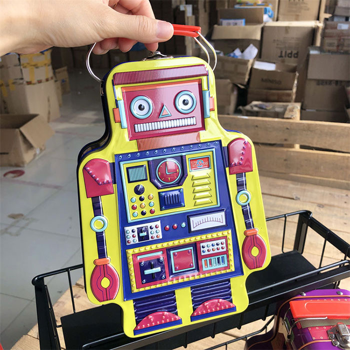 Retro Robot Lunch Box with Carry Handle