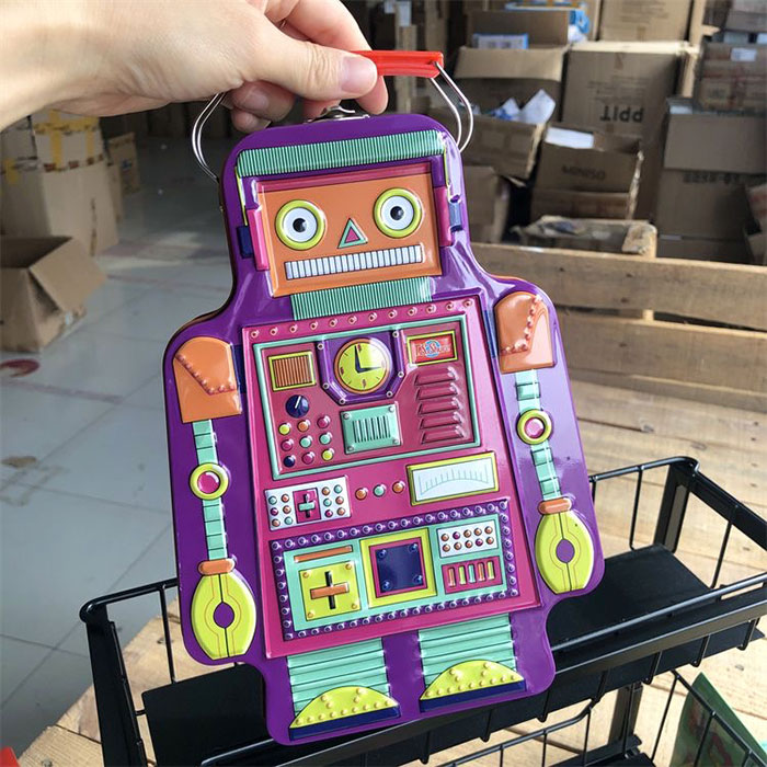 Retro Robot Lunch Box with Carry Handle