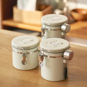 Siyue 1.5L White Coffee Bean Container Tea Coffee Set With Lids And Spoon Food Sugar Tank Tin Can Storage Whole 3418