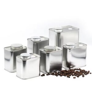 Spot wholesale square eco-friendly metal tea tin cans with degassing valve packaging coffee beans tin can Container