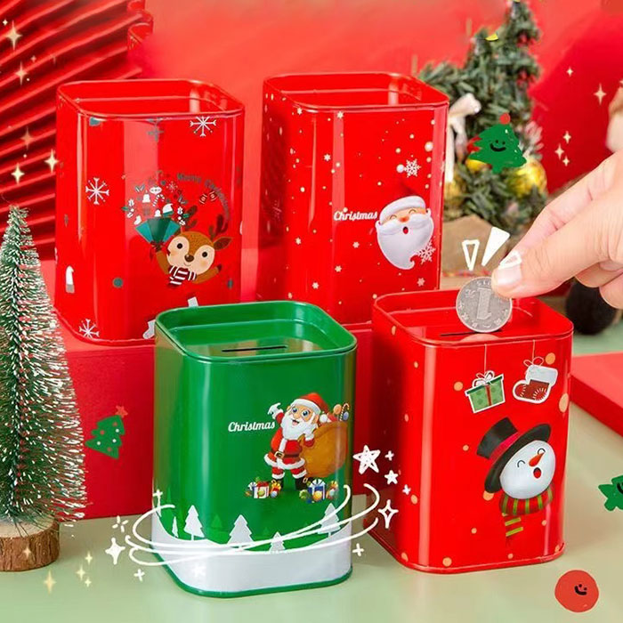 Square Shape Christmas Piggy Bank