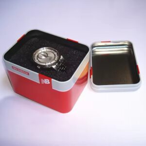 square watch jewelry tin box custom printing for electronic products China cheap price tin box