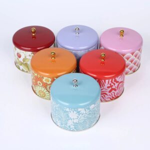 Tea Coffee Tin Can Packaging Christmas Cans Different Styles Round Metal Box Rose Flower Treasure Jewelry Container Candle Jars