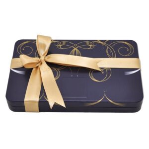 Tin Large Metal Boxes Hinged Lids Blue Chocolate Gift Box