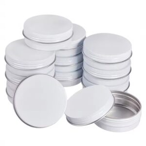 Wholesale 15ml white Metal Tin can candle tins Screw Cap Aluminum cans