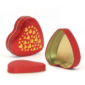 Wholesale Heart Shape Chocolate Tin Box Valentines Party Gift Packaging Metal Tin Case