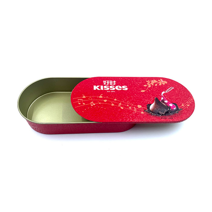 Chocolate Tin Box with Slidable Lid