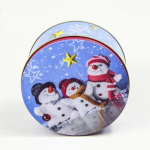 CustomDesign Easter Danish Christmas Round Metal Tinplate Candy Cookie Packaging Box Container Tin Can