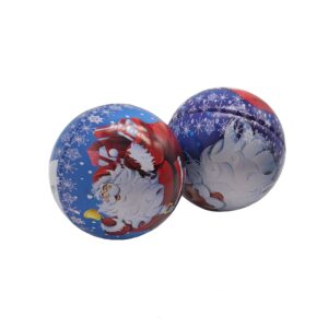 Decorative Design Christmas Cans Gift Metal Cans Ball Candy Gift Tin Box Packaging With String