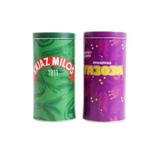 diameter 80 mm cylinder empty custom colored round tea tin packaging