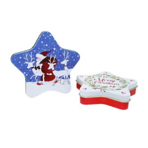 Factory Custom Tin Can packaging Empty Star Shape Metal Tins Food Grade Christmas Tin Box