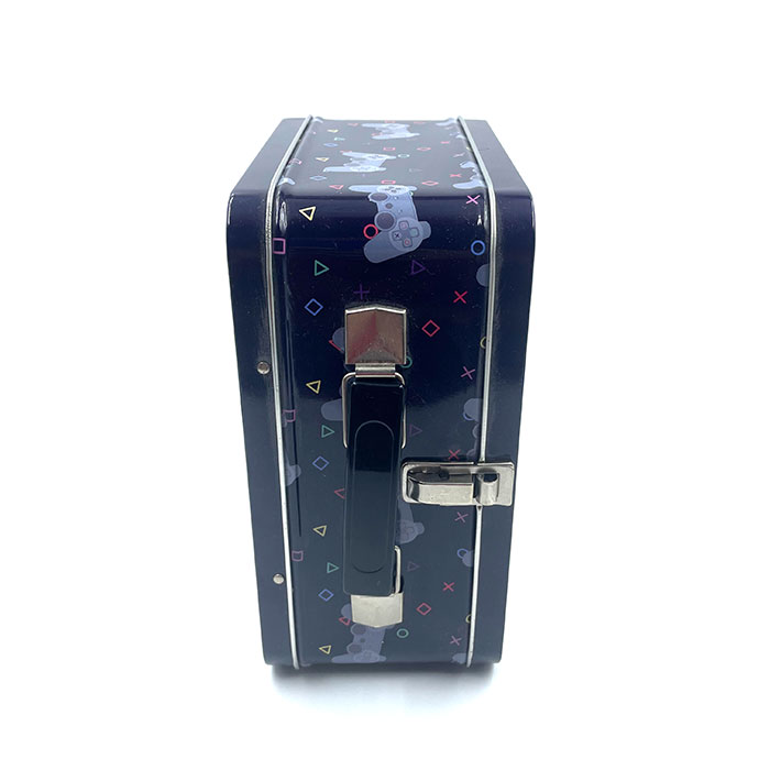 Handheld Tin Box with Latch Lock and Hinged