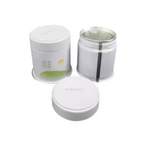 Metal 60 73 Series Round Airtight Canister Matcha Tea Coffee Tin Can