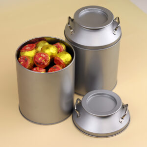 Milk tin can with removable lid