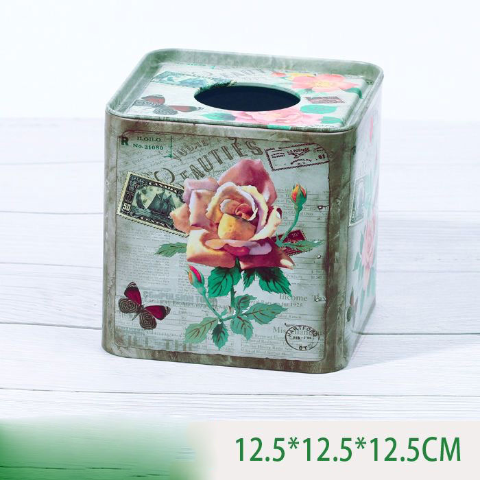 Square Customizable Style Tissue Tin Box