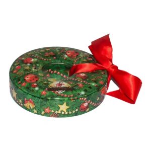 Wholesale Cheap Circle Christmas Candy Tin Donut Shaped Customized Metal Christmas Gift Box