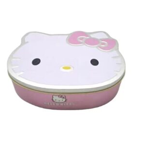 Wholesales kitty cat head shape sweet candy tin box irregular shape metal tin container for christmas gifts packaging